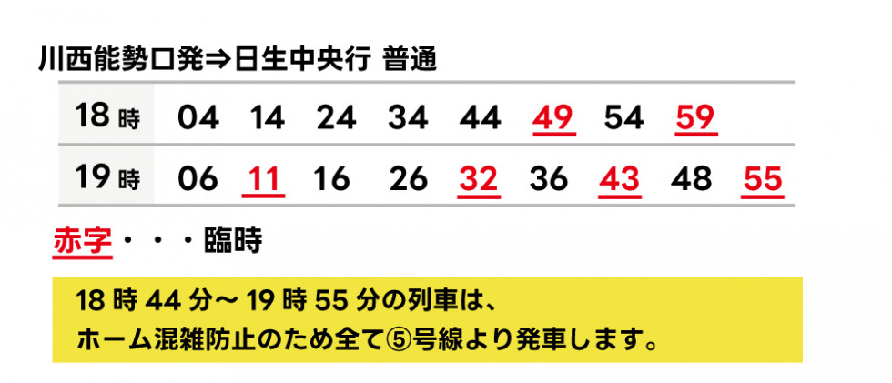 能勢電鉄装飾電車運行予定